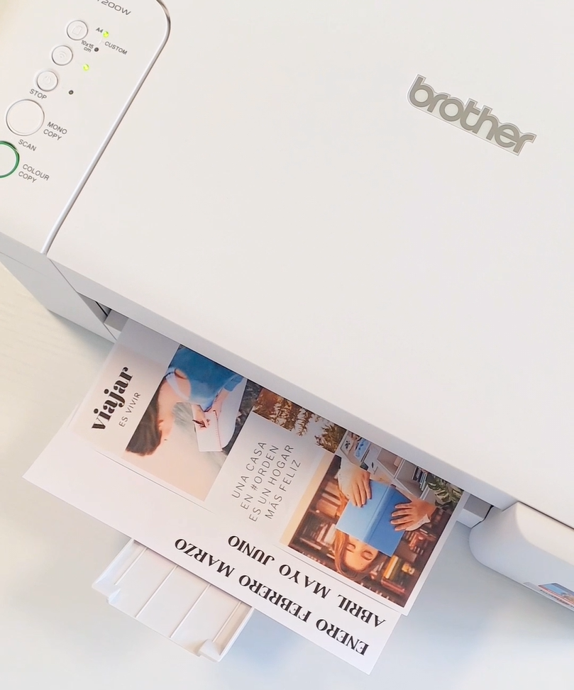 Brother inkjet printer with colour scrapbook imagery print outs