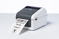 Brother TD-4410 stalinis etikečių spausdintuvas spausdina etiketę su brūkšniniu kodu